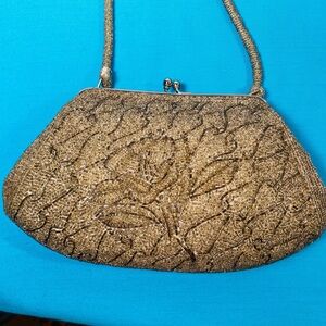 Chic Gold Mini beaded Evening Bag for Women